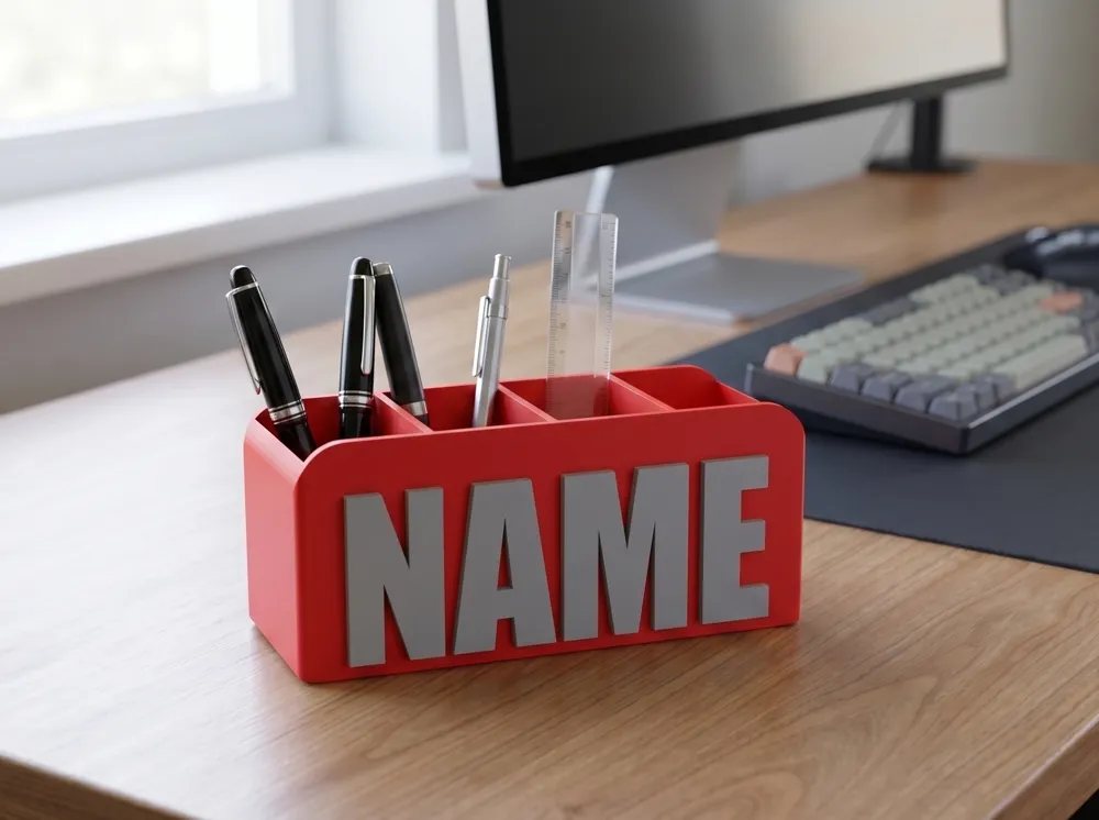 Custom Text & Name Desk Organizer